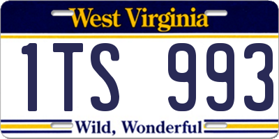 WV license plate 1TS993