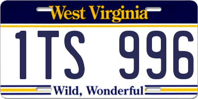 WV license plate 1TS996