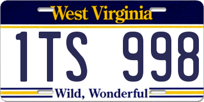 WV license plate 1TS998