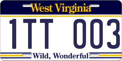 WV license plate 1TT003