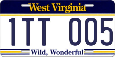WV license plate 1TT005