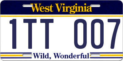 WV license plate 1TT007