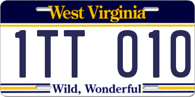 WV license plate 1TT010