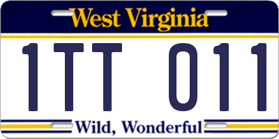 WV license plate 1TT011