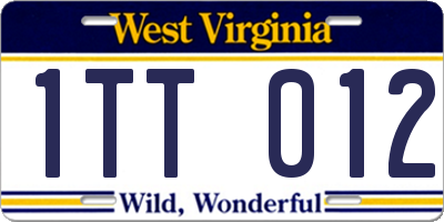 WV license plate 1TT012
