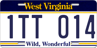 WV license plate 1TT014