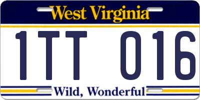 WV license plate 1TT016
