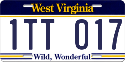 WV license plate 1TT017