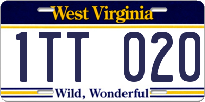 WV license plate 1TT020