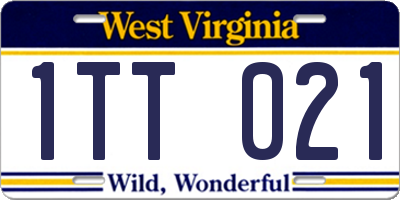 WV license plate 1TT021