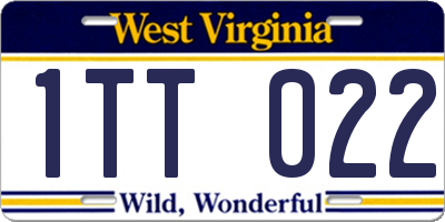 WV license plate 1TT022