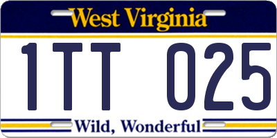 WV license plate 1TT025
