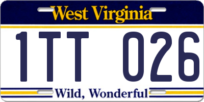 WV license plate 1TT026