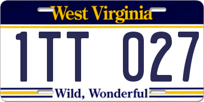 WV license plate 1TT027