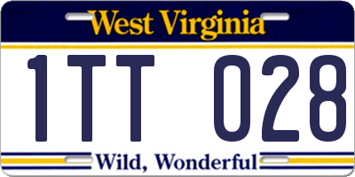 WV license plate 1TT028