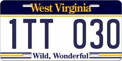 WV license plate 1TT030