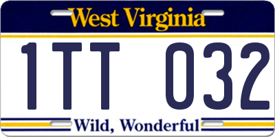 WV license plate 1TT032