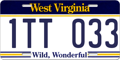 WV license plate 1TT033