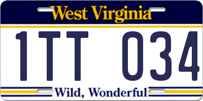WV license plate 1TT034