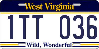 WV license plate 1TT036