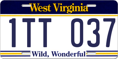 WV license plate 1TT037