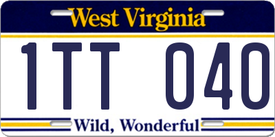 WV license plate 1TT040