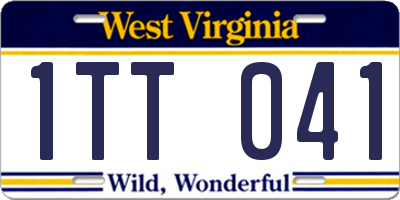 WV license plate 1TT041