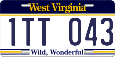 WV license plate 1TT043
