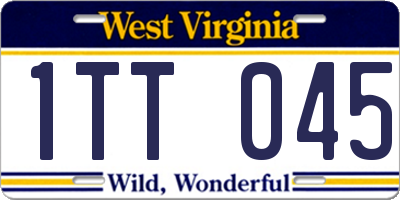 WV license plate 1TT045