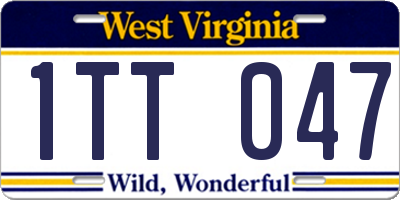 WV license plate 1TT047