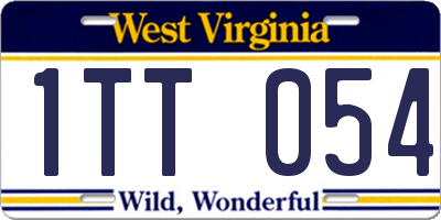 WV license plate 1TT054