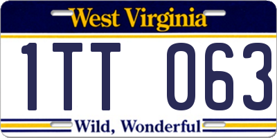 WV license plate 1TT063