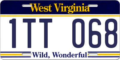 WV license plate 1TT068