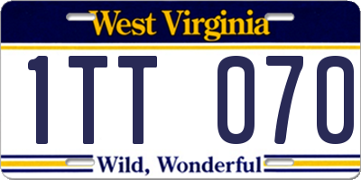 WV license plate 1TT070