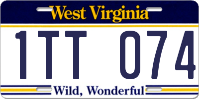 WV license plate 1TT074