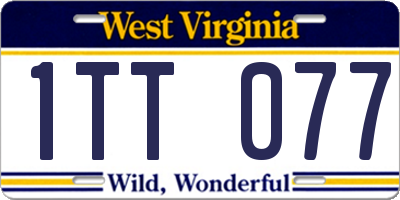 WV license plate 1TT077