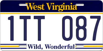 WV license plate 1TT087
