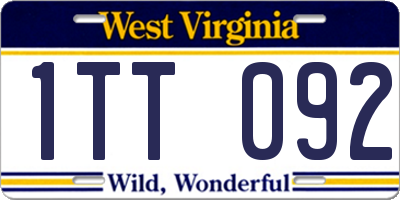 WV license plate 1TT092