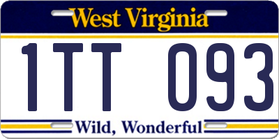 WV license plate 1TT093