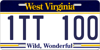 WV license plate 1TT100