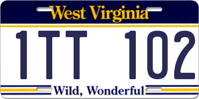 WV license plate 1TT102