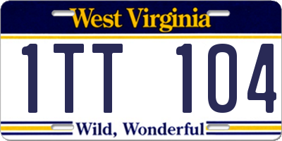 WV license plate 1TT104