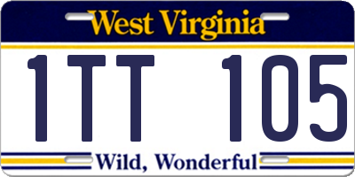 WV license plate 1TT105