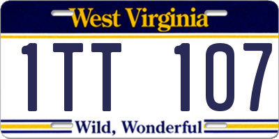 WV license plate 1TT107