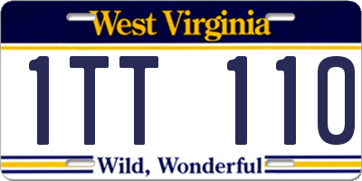 WV license plate 1TT110