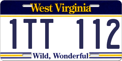 WV license plate 1TT112