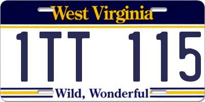 WV license plate 1TT115