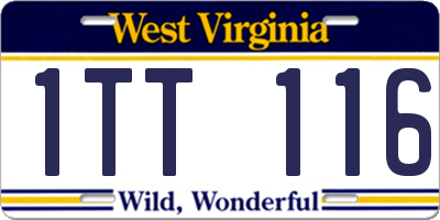 WV license plate 1TT116