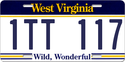 WV license plate 1TT117