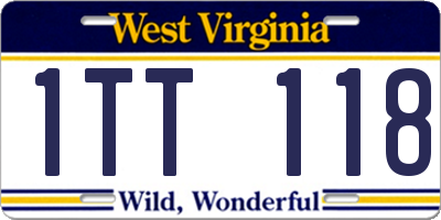 WV license plate 1TT118